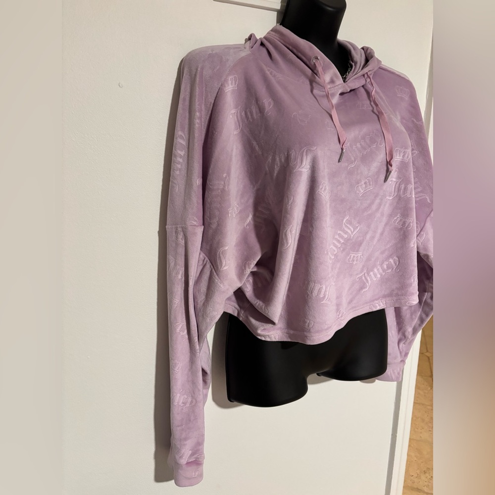 RARE XL Juicy Couture pink suit cropped hoodie joggers pajamas sweatsuit baggy - Picture 4 of 13